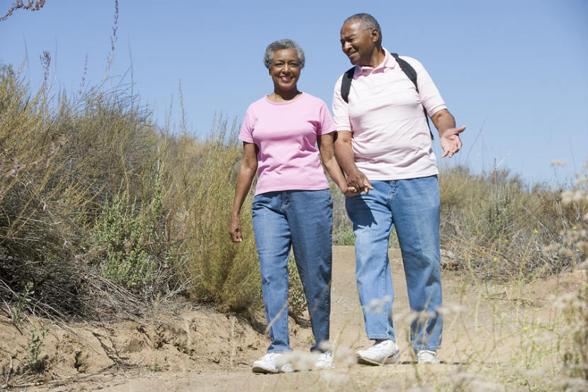 man and woman out for a walk