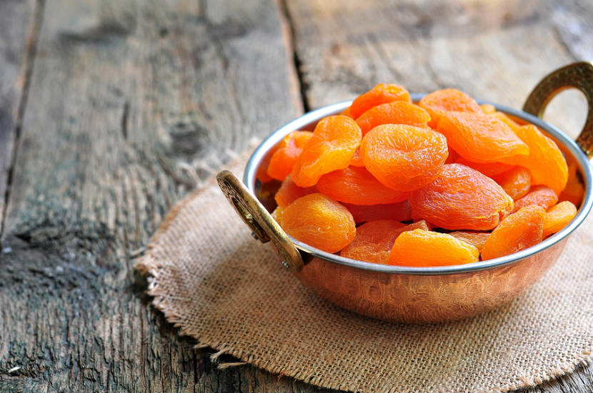 bowl of dried apricots