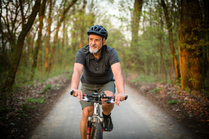 older man on a bicycle