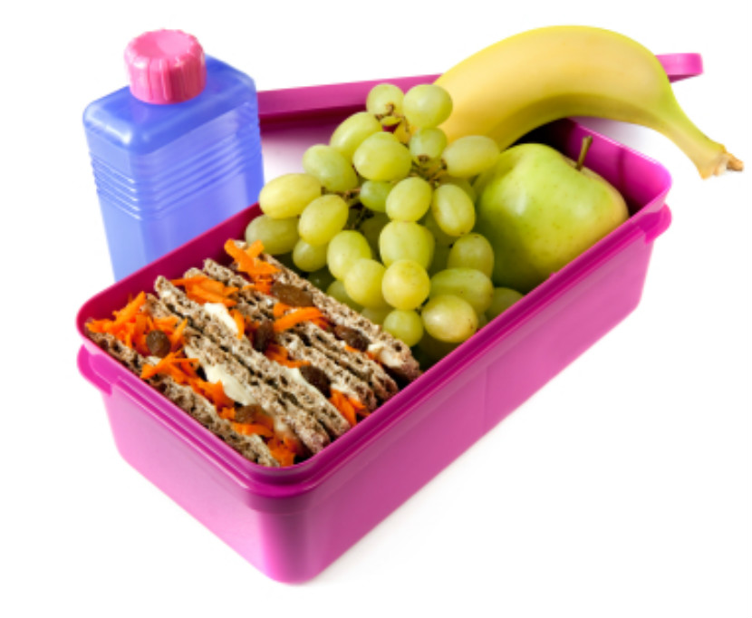 school lunch packed in a lunch container