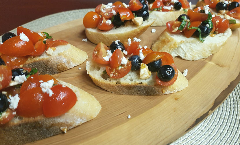 bruschetta, tomato, recipe, snack