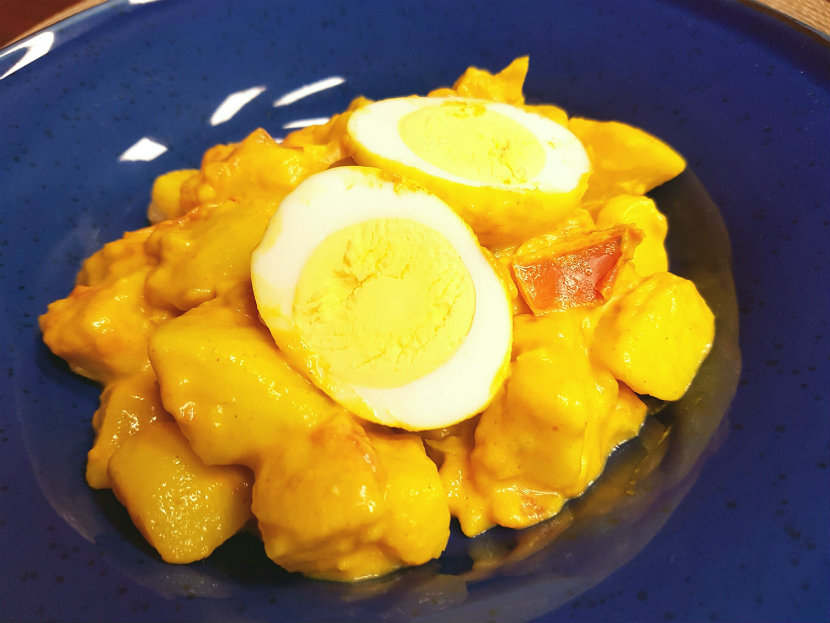 hard boiled egg, egg recipe, curried eggs